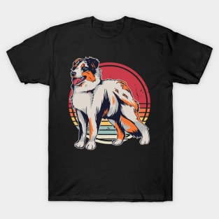 Australian Shepherd Dog Retro Vintage T-Shirt